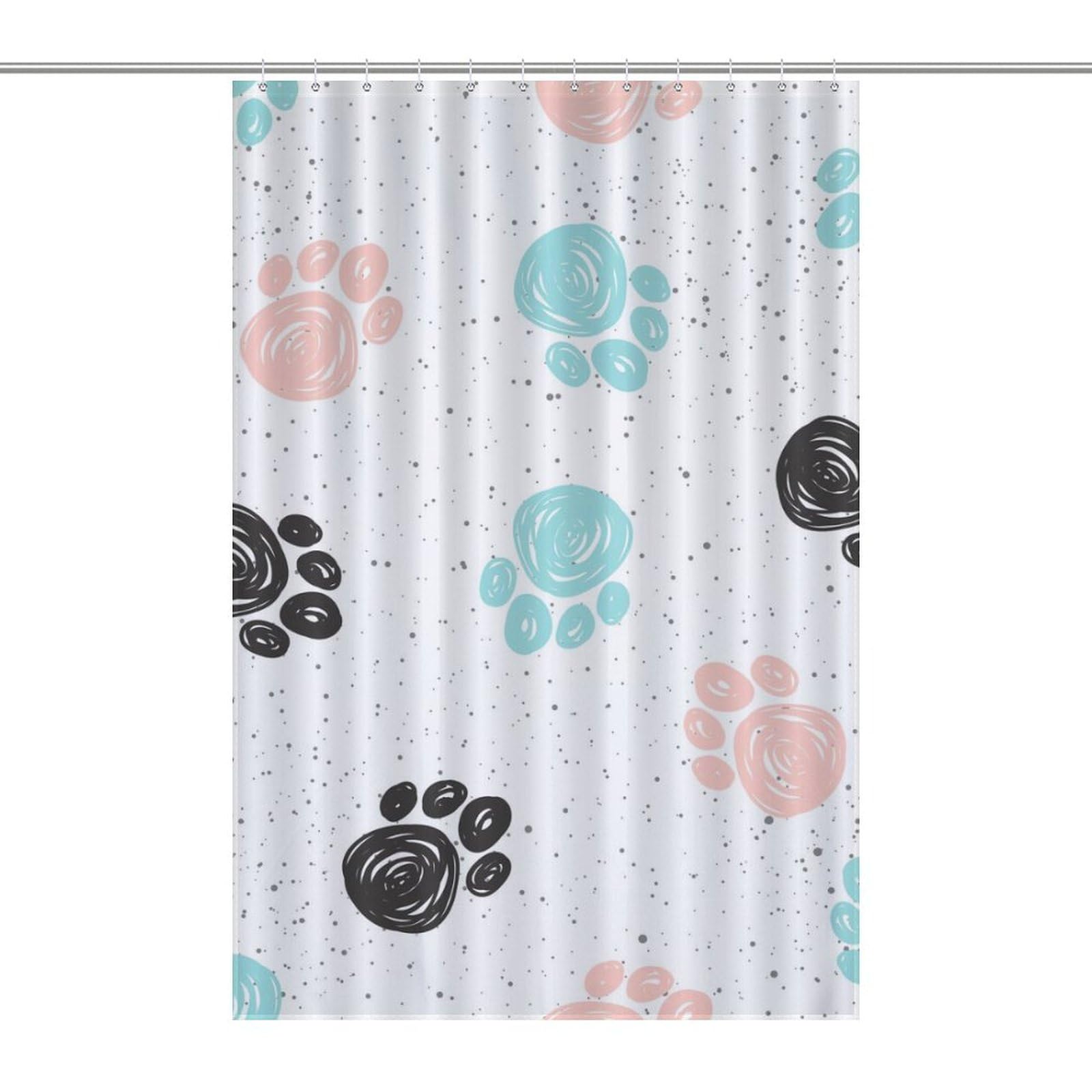 Rideau de douche pattes de chien 122 x 183 cm idéal pour la salle de bain des enfants