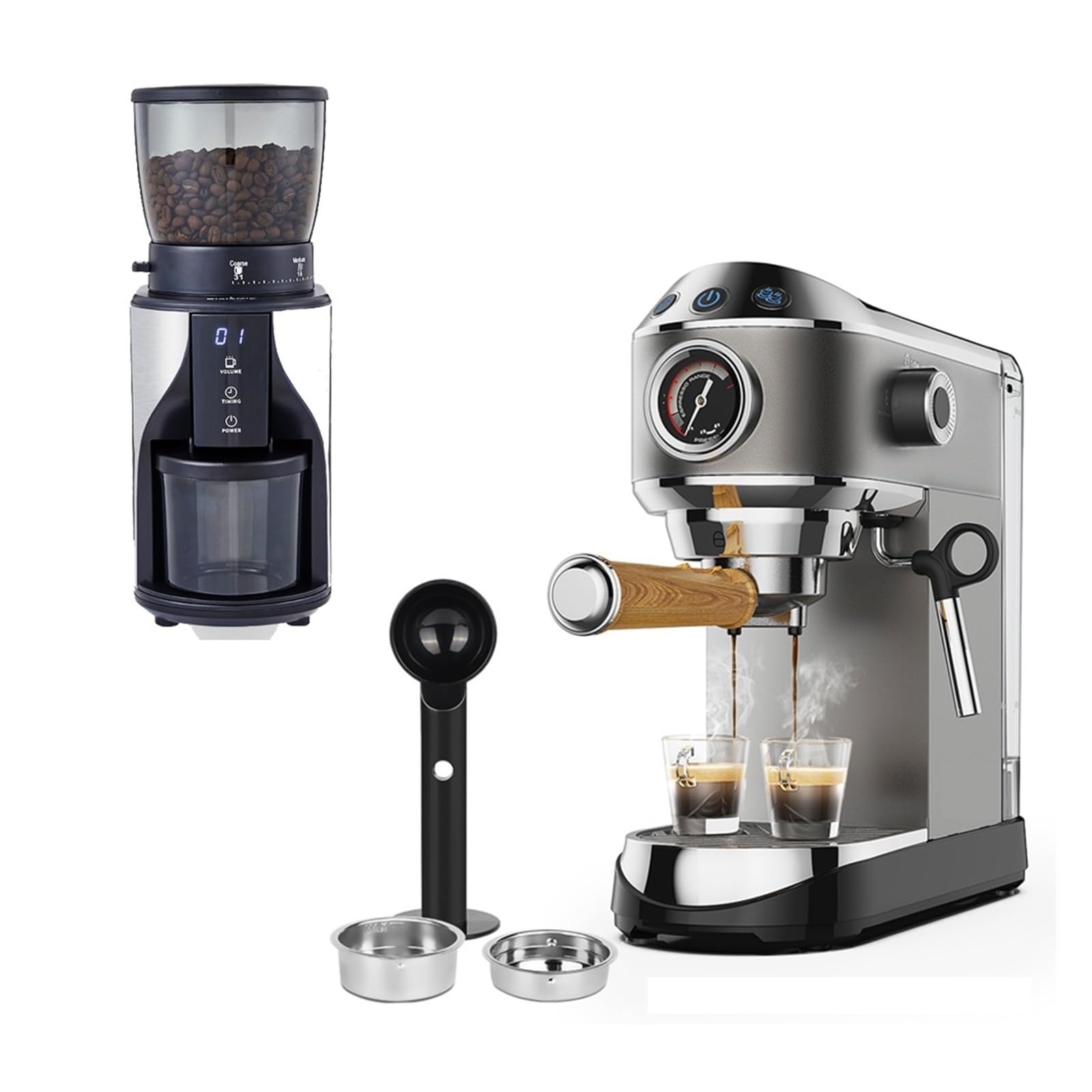 Cafetera automática para Espresso, con vaporizador de Leche, Capuchino y café Leche.