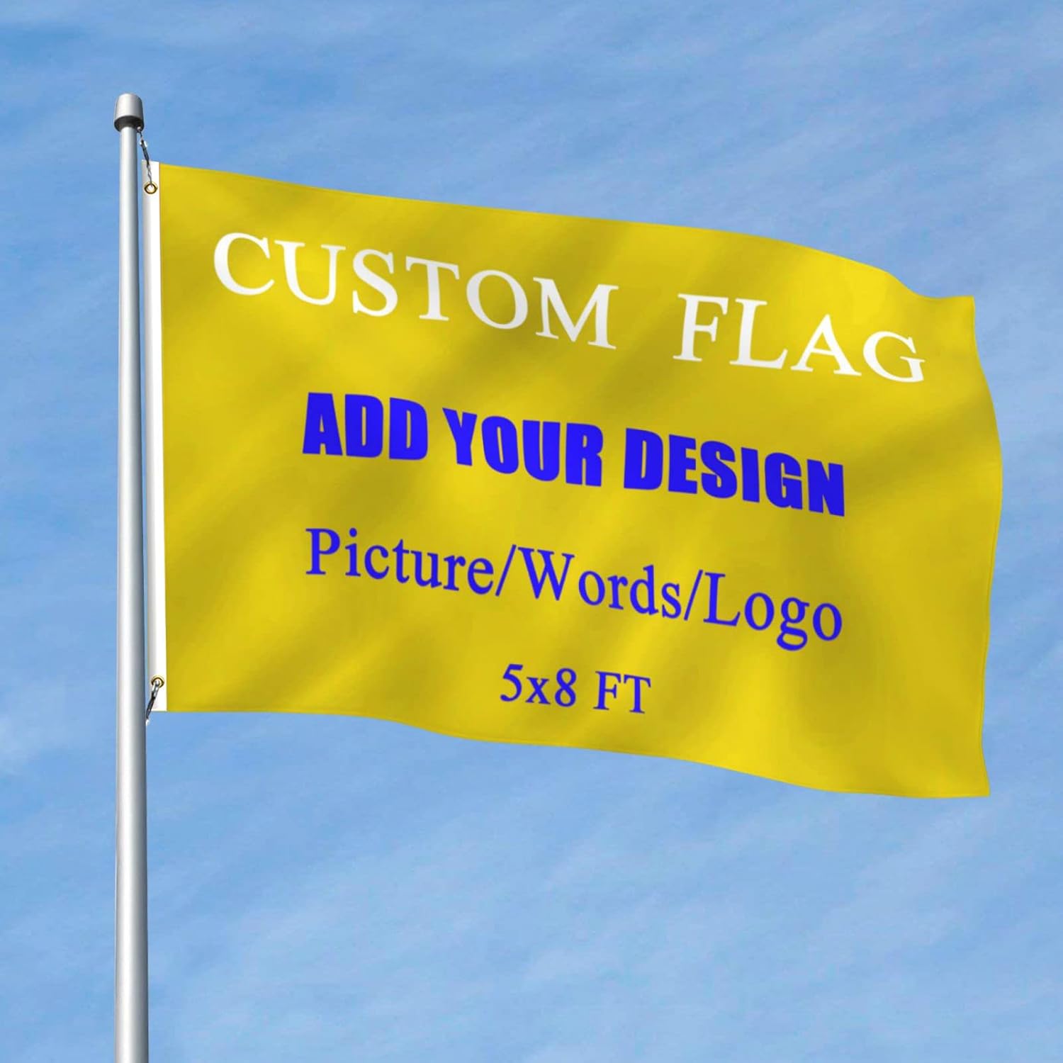 Custom National Flag for Outdoor Personalized Outside Banner Double Stitching Camping Flag Yard Sign with Brass Grommets (Your Design 5x8 FT)