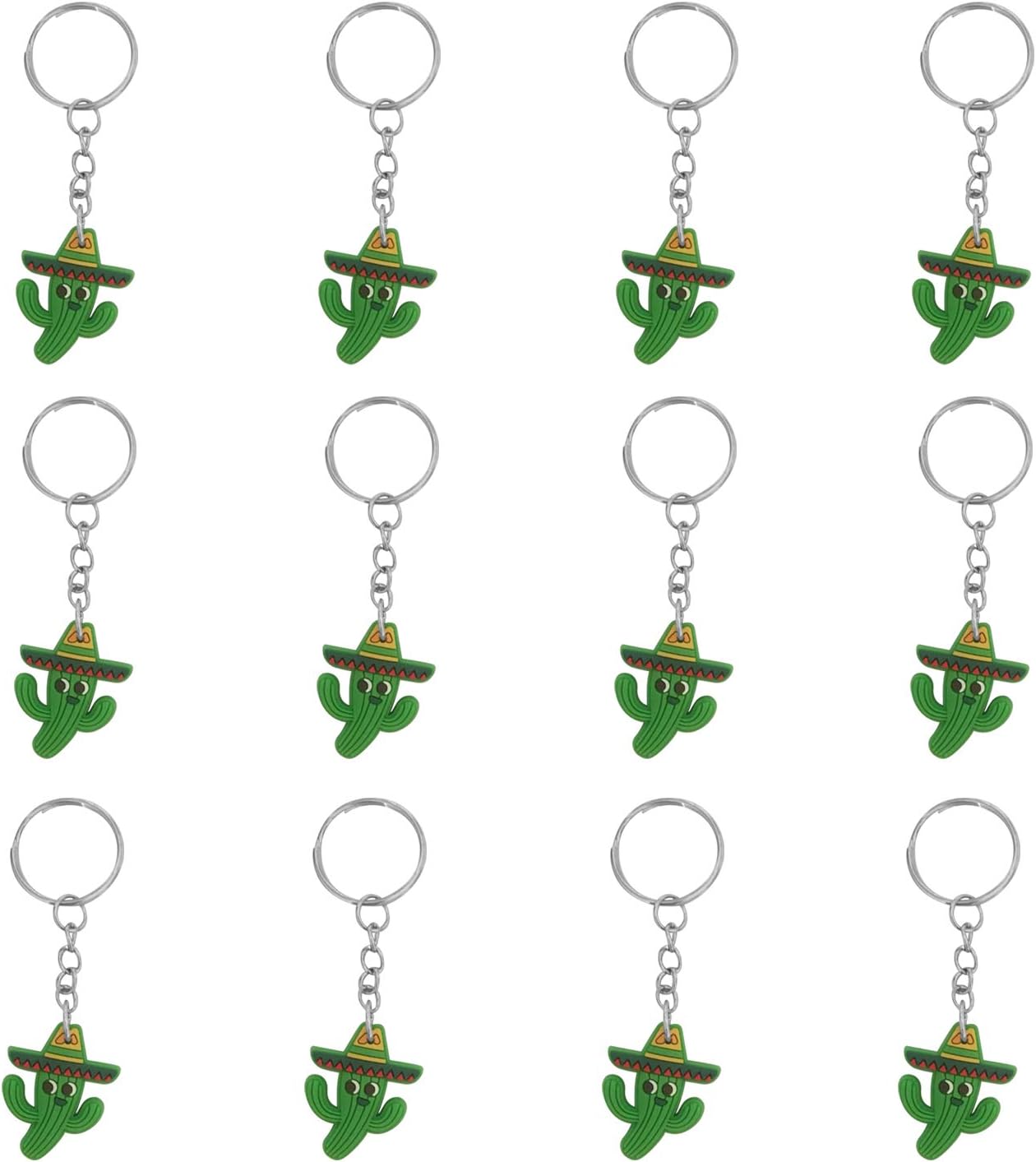 24 Pack Mini Cinco De Mayo Fiesta Sombrero Cactus Keychains for Taco Fiesta Party Favors, Mexican Theme Party Favors, Fiesta Bachelorette Party Favors
