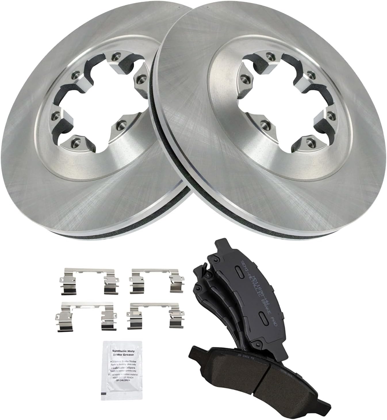 TRQ Front Brake Pad & Rotor Kit Brake Pads Brake Rotor Semi-Metallic Compatible with 2009-2012 Chevrolet Colorado GMC Canyon