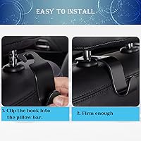 Vista 6 de Gancho universal para reposacabezas de automóvil para bolsos y bolsas, 4 unidades, gancho universal para reposacabezas de vehículo, organizador