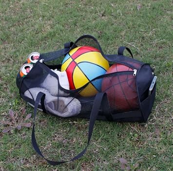 2 Soccer Ball Bag Mesh Ball Tubular Bag Football Sack Basketball Carrying Net Bag Larger Capacity Ball Bag Rugby Net Ball Bag Holder Breathable Sports Carrier Bag Ball Storage Bag for Volleyball