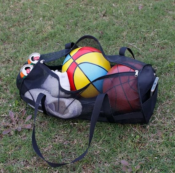 2 Soccer Ball Bag Mesh Ball Tubular Bag Football Sack Basketball Carrying Net Bag Larger Capacity Ball Bag Rugby Net Ball Bag Holder Breathable Sports Carrier Bag Ball Storage Bag for Volleyball