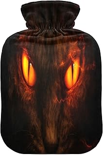 Wajiw Hot Water Bottle with Cover 2L Warm Water Bottle for Hot and Cold Compress Hot and Cold Therapies,Hand Feet Warmer,Red Eyes