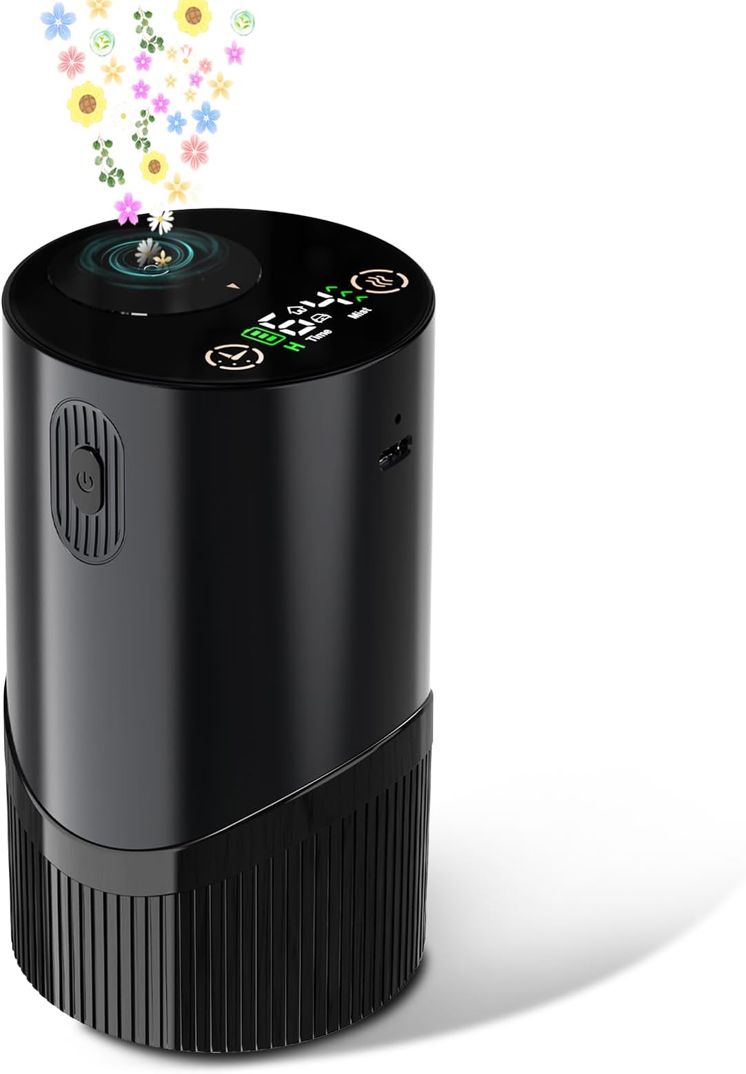 Waterless Diffuser for Essential Oil-Aroma Scent Diffusers for Home Car Mini Aromatherapy Nebulizer Battery Operated Small Air Diffuser Machine 4 Mist Level 1/2/3/4/6H Timers Auto-off for Hotel 5-20ML