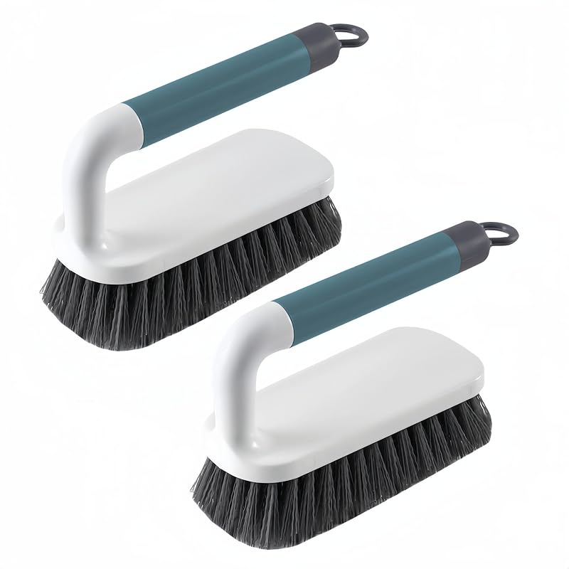 Escova para Banho e Limpeza com Cabo Aebor Verde, Pacote com 2