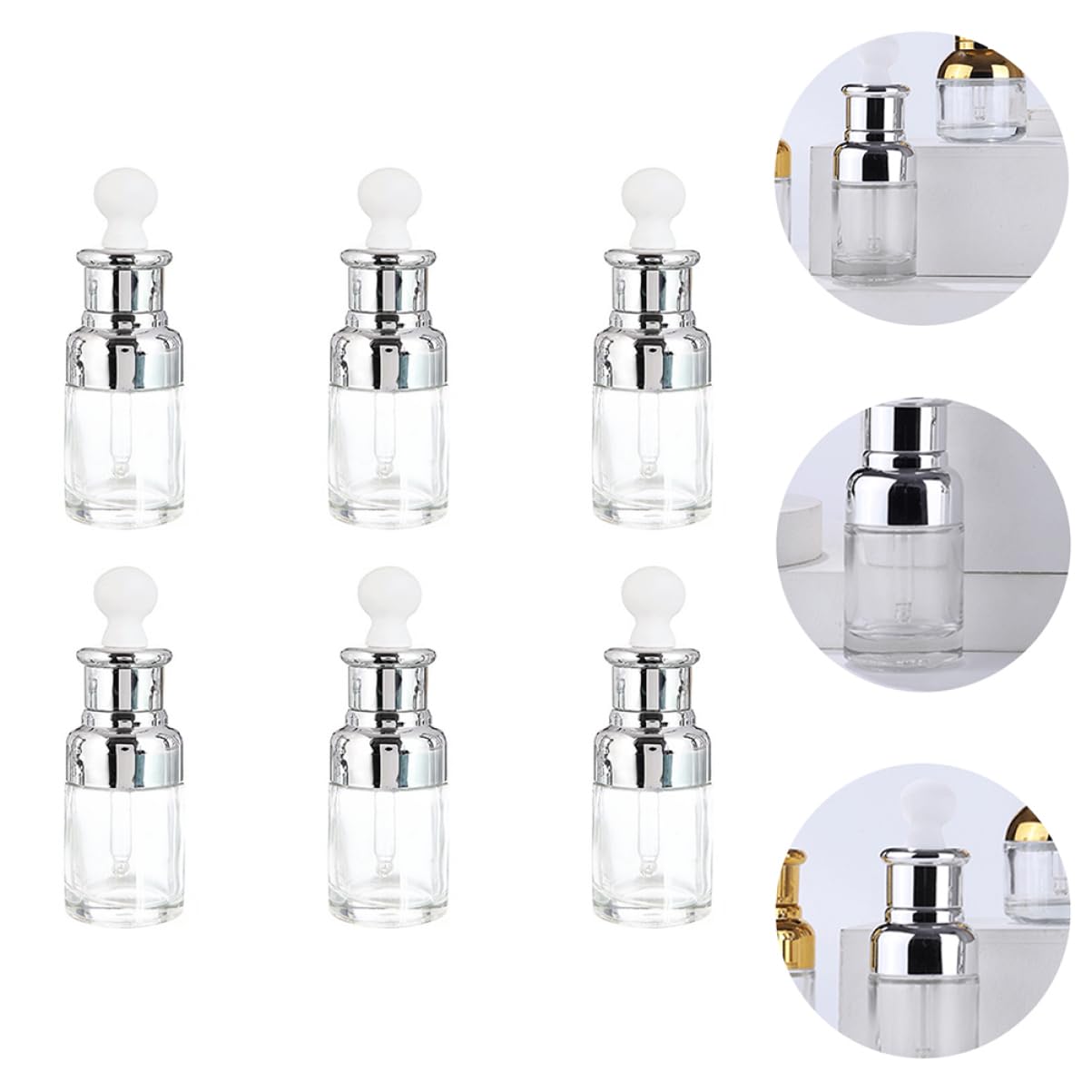 6pcs Essential Oil Perfume Atomizer Dropper Bottle Glass Oil Dispenser