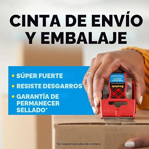 Miniatura 2 de Scotch cinta de embalar cargas pesadas, 1.88 pulgadas x 800 pulgadas, Transparente