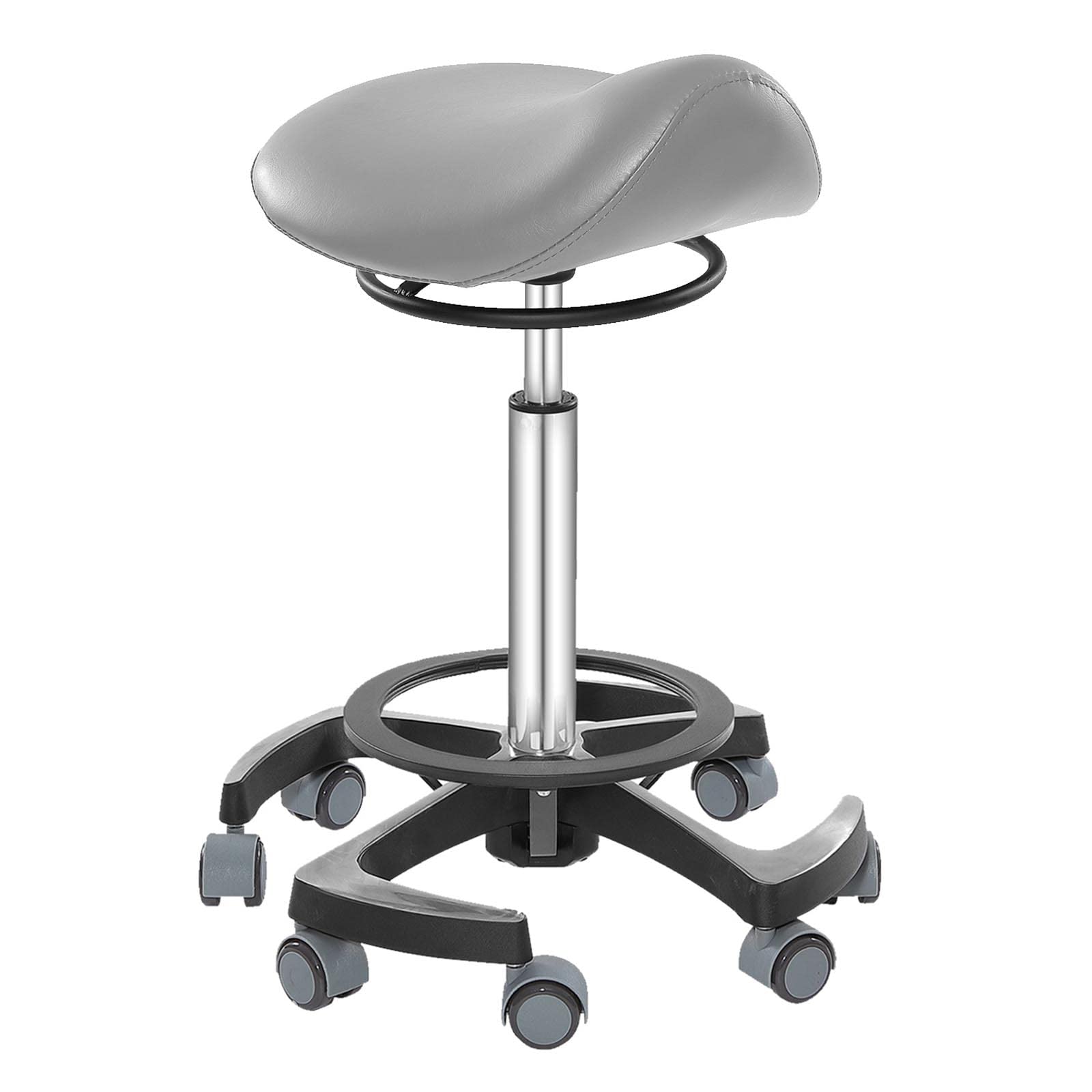 Sgabello da sella ergonomico, sedia a sella, regolabile in altezza, sedia a rotelle, adatto per ufficio, salone, tatuaggio, uso domestico, blu
