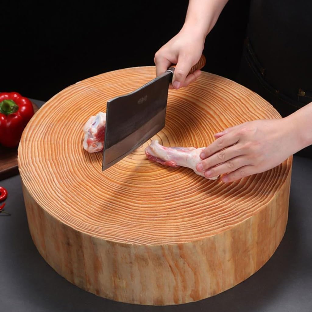 Round End Grain Chopping Board Pine Wood Household And Hotel Chopping Board Suitable For Chopping, Carving And Chopping Bones(42.5 * 7cm)