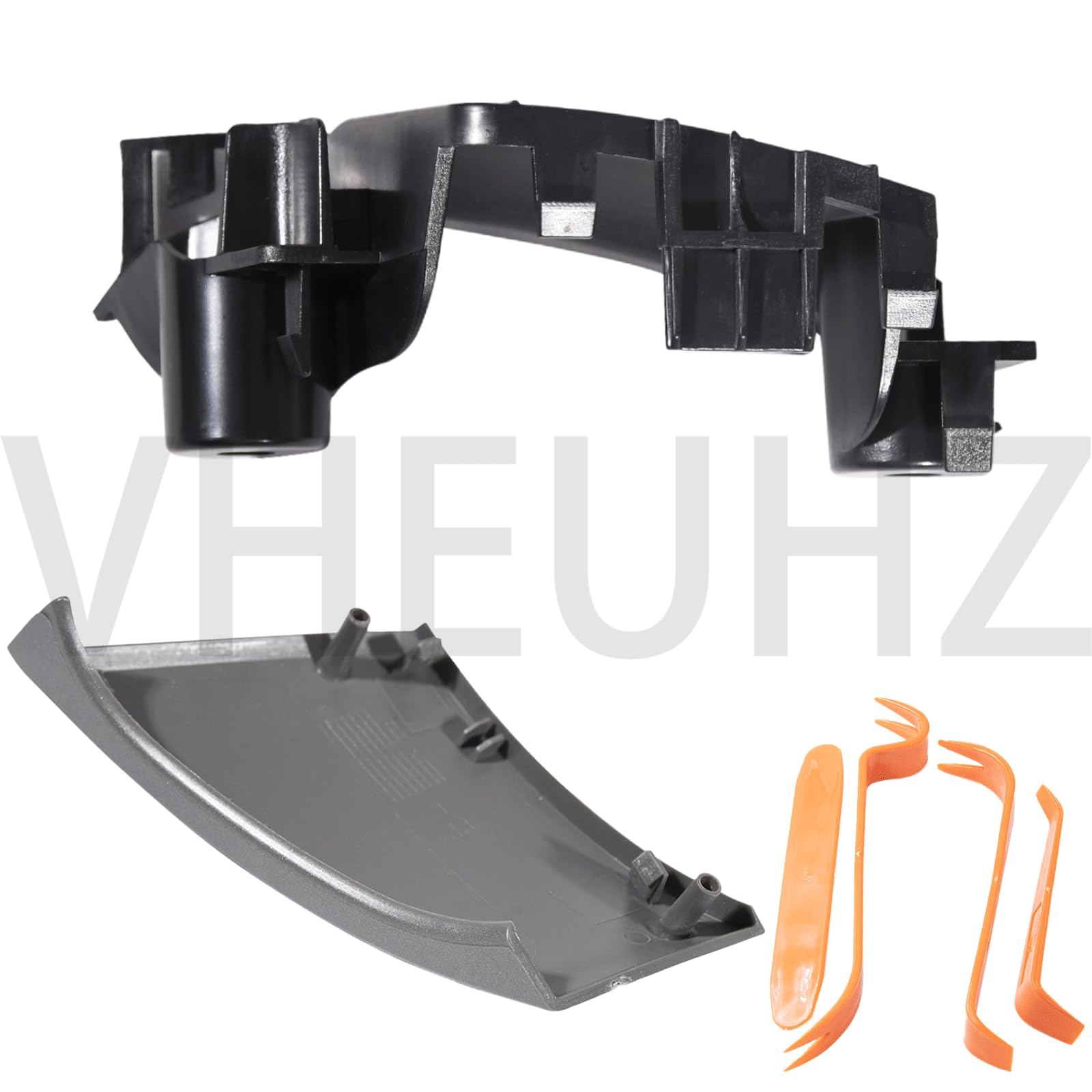 Maniglia della porta grigia e copertura interna della maniglia dell'auto nera compatibile con Peugeot 107 Toyota Aygo Citroen C1 Base del bracciolo della porta