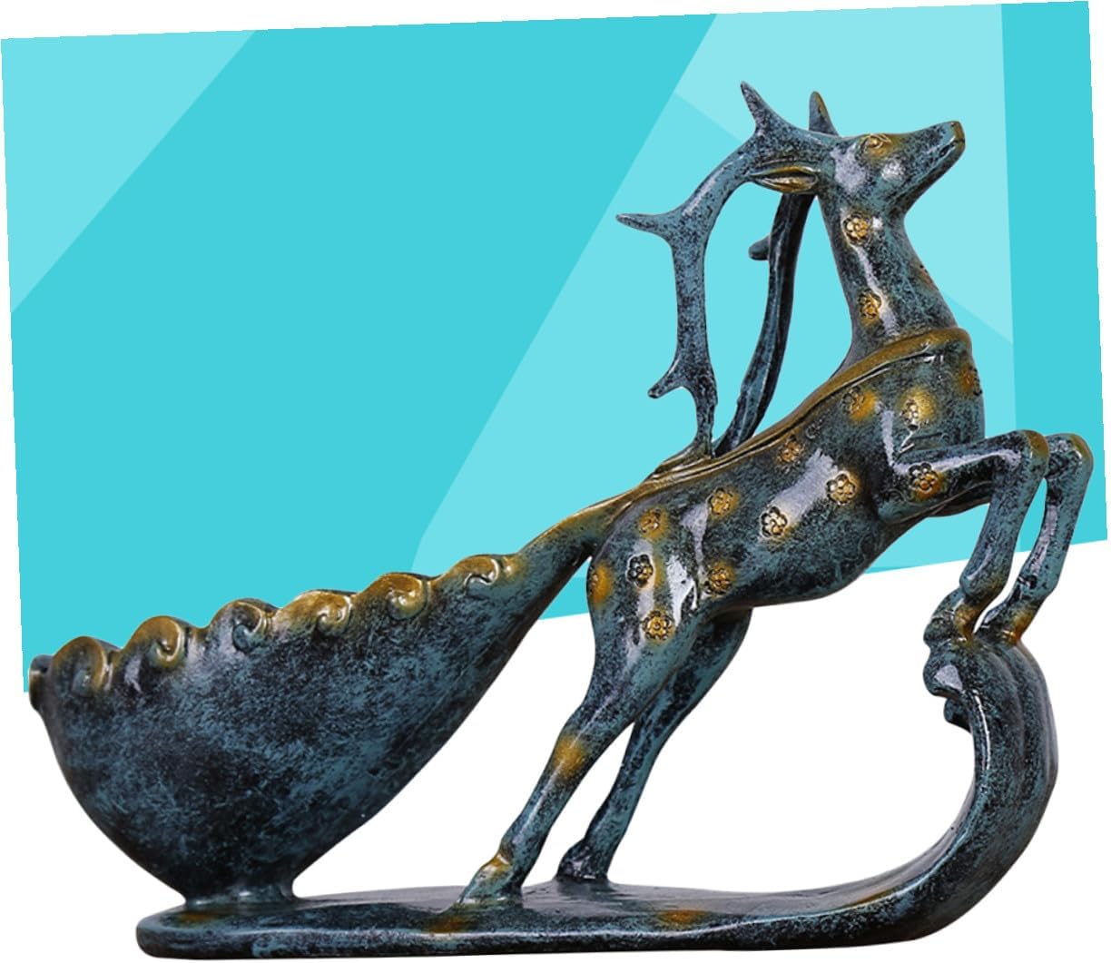 Creative Resin Sika Deer Pulling Cart Wine Rack Vintage Wine Stand Storage Holder for Home Bar Cabinet Decoration