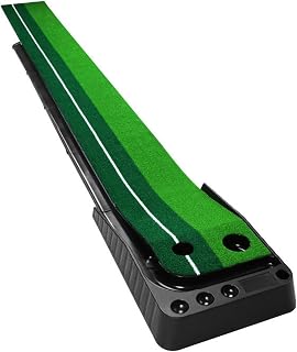 Decorhome Golf Putting Mat, 300cm Indoor Golf Putting Mat, 2.95kg Plasatic Golf Trainer , Two Color Simulation Grass Golf Putter Trainer with Automatic Ball Return