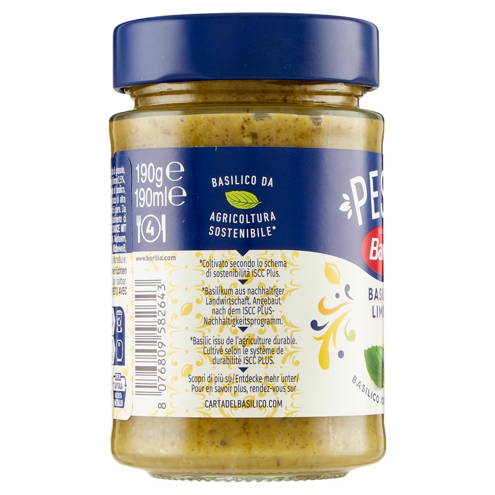 Italian Gourmet Pesto Basilico e Limone Pasta-Sauce 12 x 190g glutenfrei