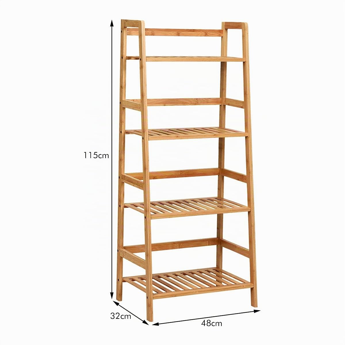 RELAX4LIFE Scaffale Porta Piante in Bambù, Supporto per Piante a 4 Strati, Espositore Impermeabile Multiuso per Giardino/Terrazza/Balcone (Naturale,48x32x115cm)