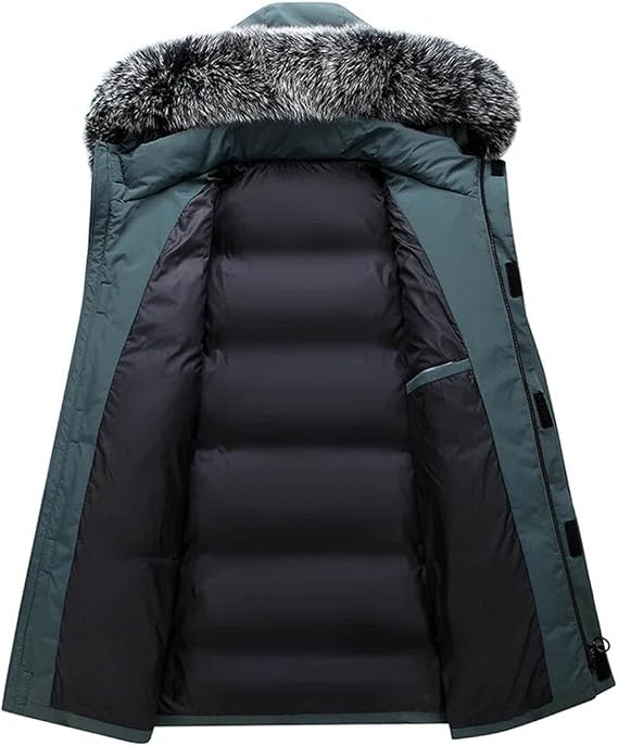 Autumn Winter Men Windproof Down Jacket Coats Mens Warm White Duck Down Hooded Jacket Parkas Multi Pockets Male