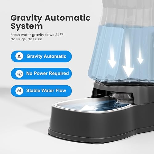Miniatura 2 de Gardner Pet - Dispensador automático de agua por gravedad para perros, 1.6 galones, 100% libre de BPA, dispensador con filtro de esponja para