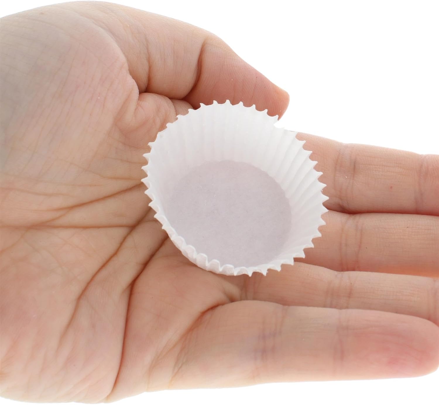 CybrTrayd No.5 Glassine Paper Approximately 2,500 Pieces – 1-1/4” Base, 3/4” Wall Candy Cups, White