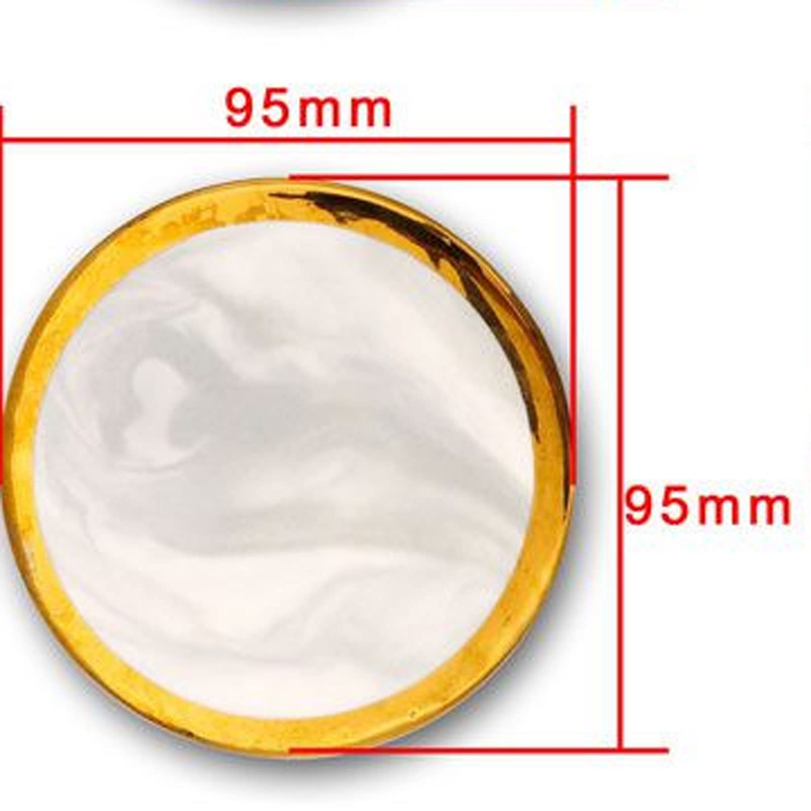 podstawki 4 szt./zestaw luksusowe marmurowe pozłacane ceramiczne podstawki geometryczne porcelanowe mata pod kubek wodoodporna podkładka termoizolacyjna dekoracja stołu (okrągłe białe złoto)