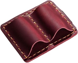Leather Pen Holder – ļ Pen Clip Cowhide Notebook Accessory | cowhide leather; reinforced stitching; ļ pen slots with metal clips for notebooks, planners, journals and books.