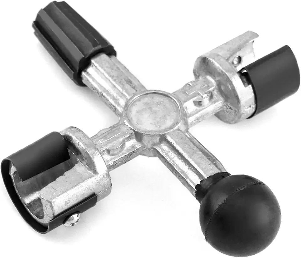 QWORK Limpador de poste de bateria, 1 pacote com ferramenta de limpeza de borne de terminal de bateria de 4 vias para remover corrosão de sujeira