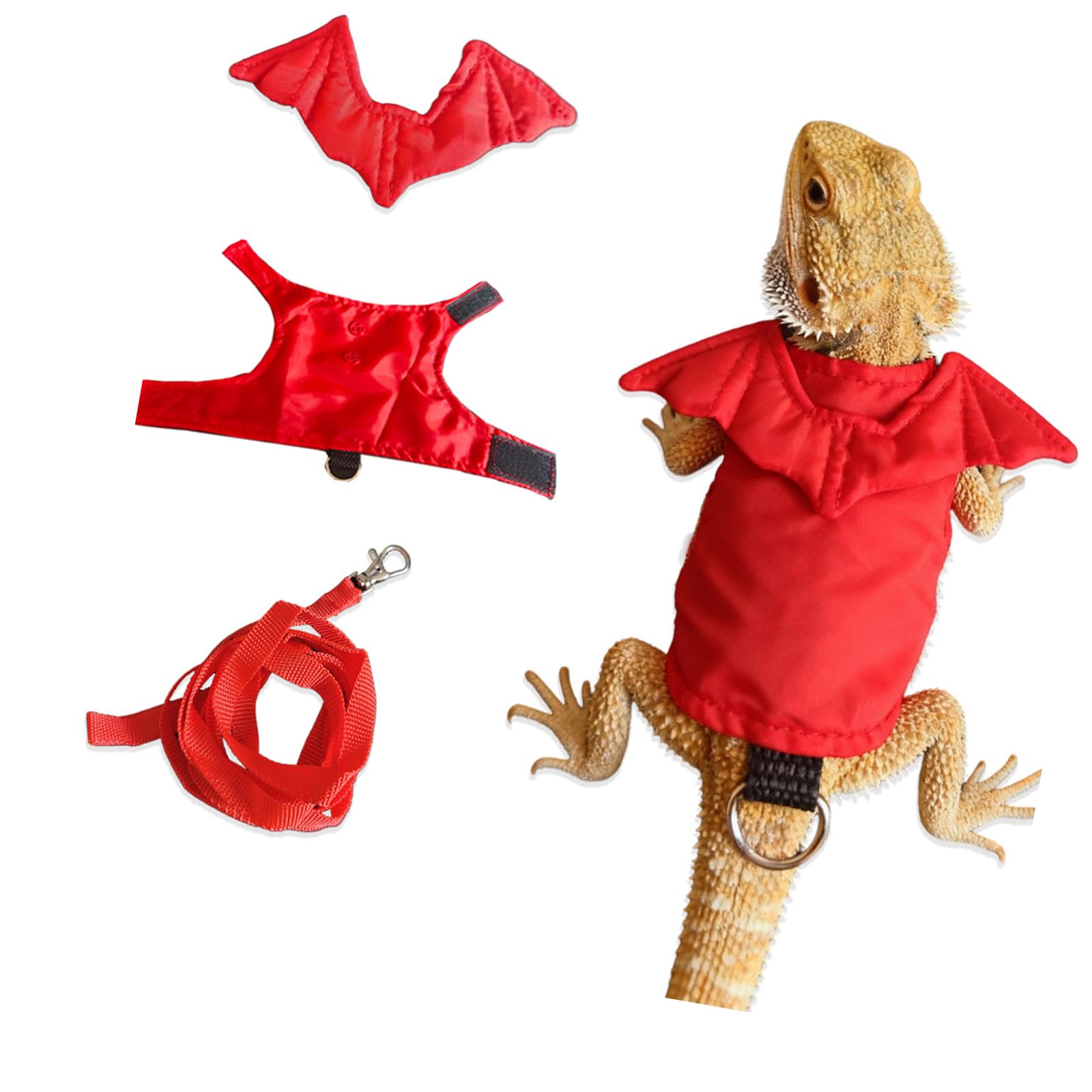 LUCKGONI Bearded Dragon Reptiles Harnesses Leashes Set Adjustable Reptiles Leashes for Bearded Dragon Squirrels Pet Supply