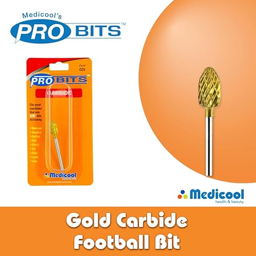 Miniatura 4 de Medicool Carburo de Oro -CC5- Lima y Dar Forma de Fútbol Quitar Bajo Uñas Manicura Bit | CC5