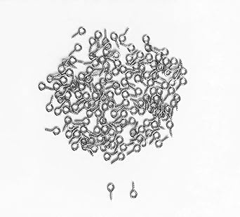 IDEALSV Small Screw Eye Pin (304) Stainless Steel 4mm x 8mm Eyelet Hook for Jewelry Tiny Hook Screws Ring 300 Pcs