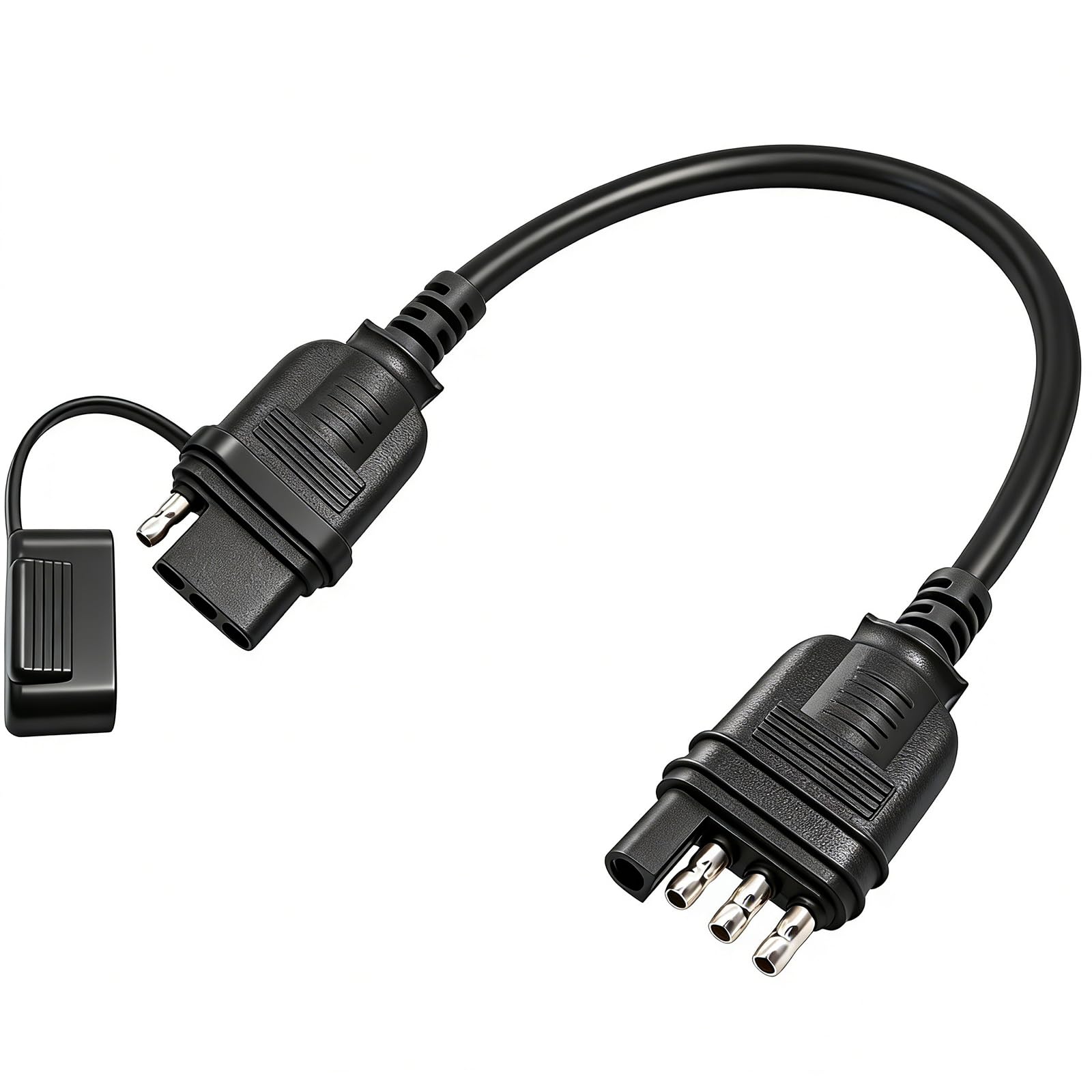 4-Pin Flat Trailer Extension Cable,4 Pin Trailer Connector 12 Inch,18AWG Hefty Outer Sheath Cooper Wire Harness,Truck Light Extension 4 Pin 1FT