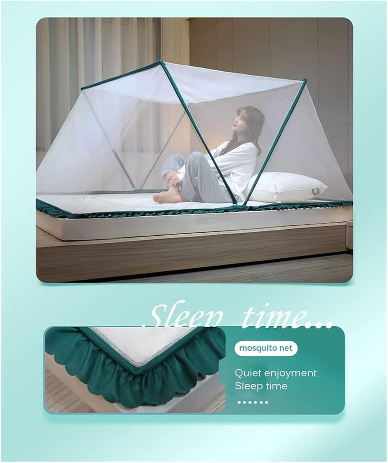 Mosquito Net,Hanging Bed Net Cover,Foldable Bottomless Mosquito Net Portable Mosquito Cover Easy Camping & Outdoor Insect Net for Adult Bed/Bed/Sofa/Field(Blue,160 * 190 * 80cm)