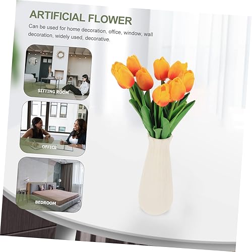 Miniatura 6 de MARMERDO 10pcs Simulation Tulip Artificial Flower Realistic Tulip Bouquet Artificial Tulips stem Faux Tulips Real Touch Artificial Floral Picks