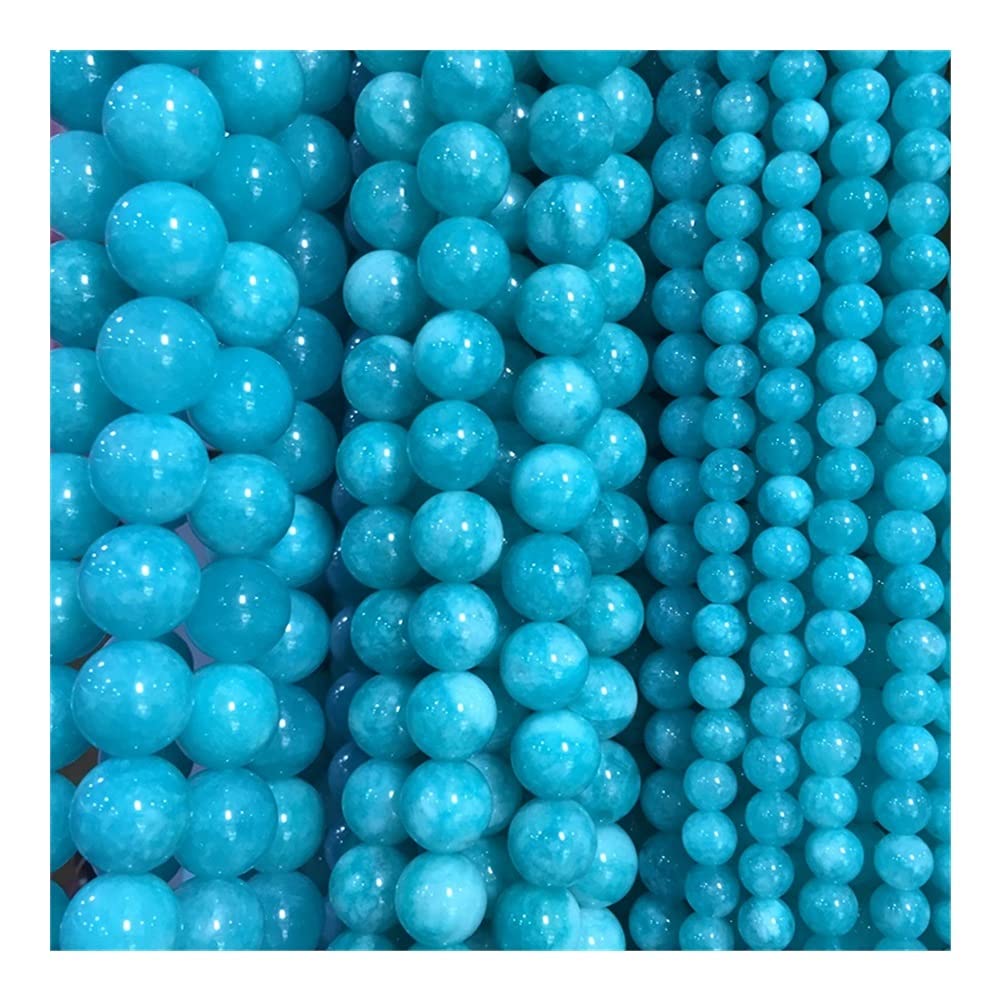 Perline sfuse rotonde di pietra naturale liscia con turchesi blu 15