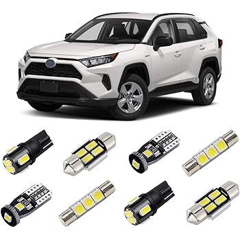 Amazon Com Brishine White Interior Led Lights Kit For Toyota Rav4 2016 2017 2018 2019 2020 Super Bright 6000k Interior Led Light Bulbs Package License Plate Lights And Install Tool Automotive