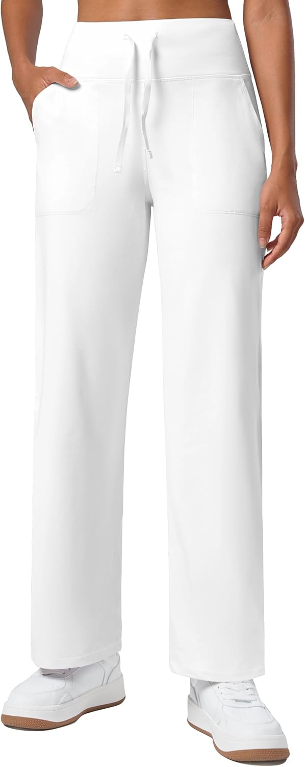 Willit Women's Fleece Lined Pants Wide Leg Thermal Yoga Winter Pants with Pockets High Waist Comyf Casual Lounge Pants - Image 2