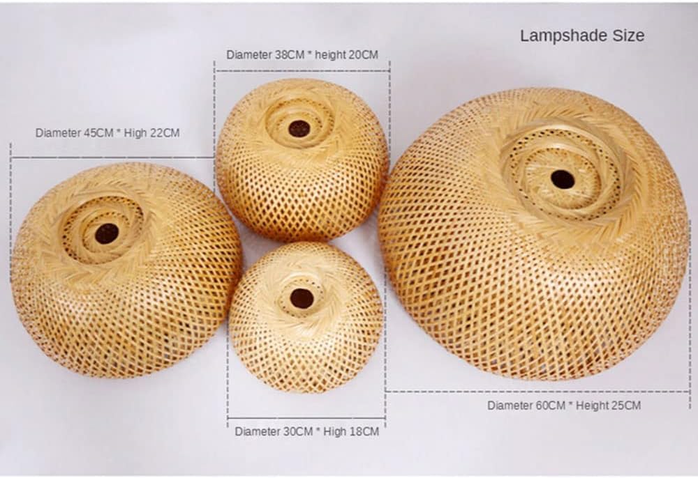 Lampadario a cesto di bambù Lampadario a forma di nido di uccello Paralume in gabbia intrecciata in vimini beige Illuminazione a sospensione naturale compatibile con lampada da cucina fatta a mano in