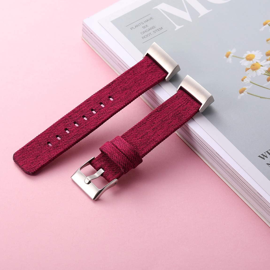 Maledan Compatible with Charge 3 Bands and Charge 4 Bands for Women, Small, Wine Red