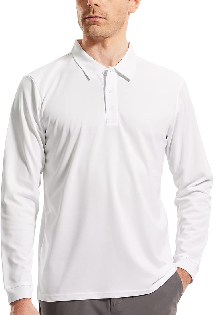 Mens long sleeve performance polo shirt Clearance