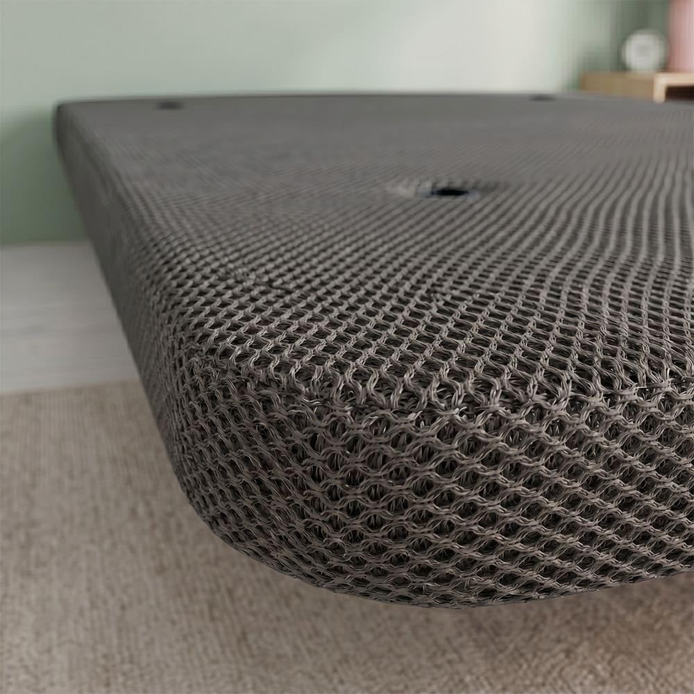 Ventadecolchones - Base Tapizada Drago con Aireadores | Sin Patas | Color 3D Gris | Medida 135 x 190 cm (2 uds. 67,5 x 190 + uniones)