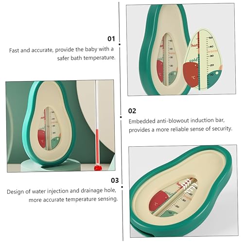 Miniatura 5 de Termómetro flotante de baño de aguacate para bebés, monitor de temperatura del agua segura para bañera, niños y niñas, elementos esenciales de baño,