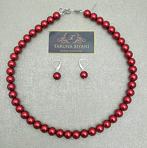 Image of Taruna Biyani Non-precious Metal Silver Plated and Pearl Necklace Mala Set for Women