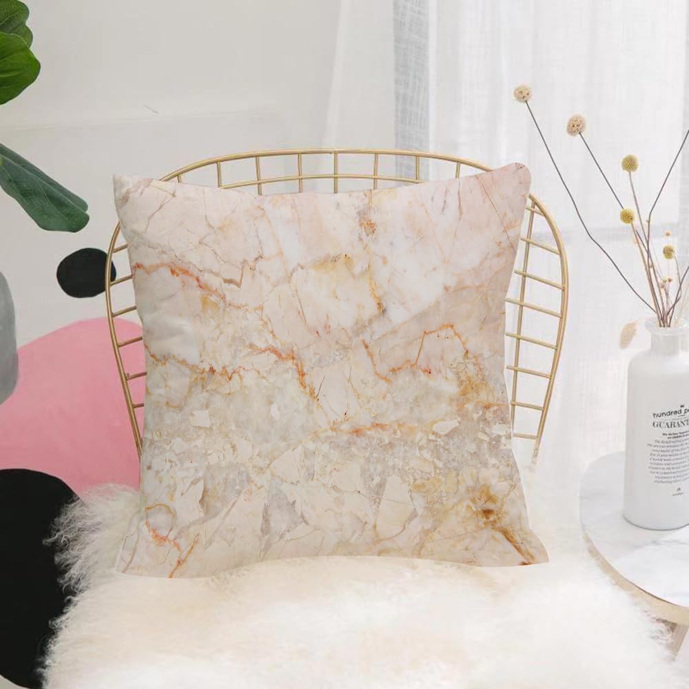 Hyosxw Processed Collage Of Luxury Brown And White - A3 Cushion Cover,Throw Pillow Case Home Decorative For Living Room Bedroom Sofa Chair 18X18 Inch,Processed Collage Of Luxury Brown And White Marble Texture.,Pillowcase 45X45cm