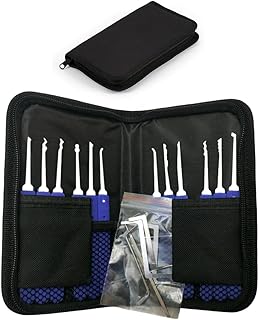 17 Stück lockpicking Set, Universal Edelstahl Dietrich Schlüssel,Für Zimmertüren,Haushaltsschlosszubehör,Mit Aufbewahrungstasche(Schwarz)