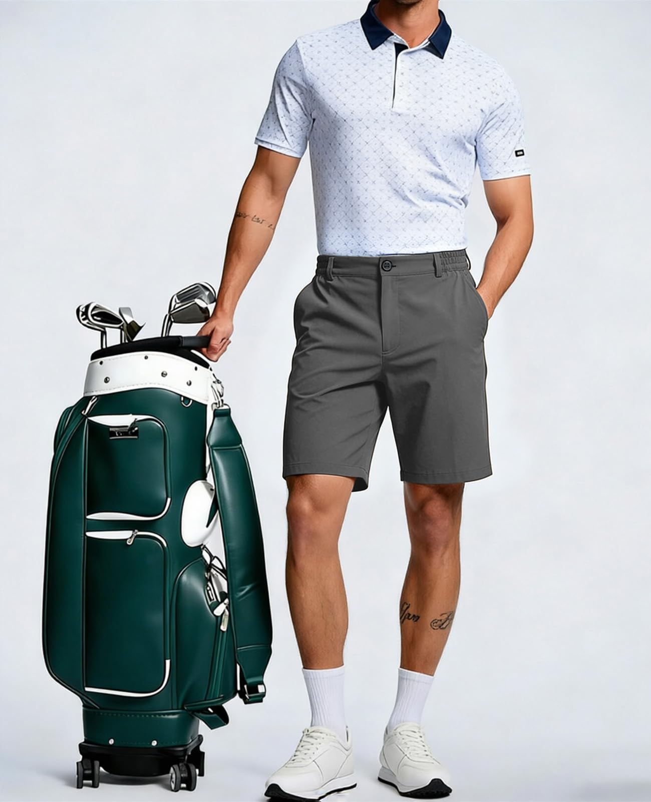 Rayson Pantaloncini Uomo Estivi Bermuda da Lavoro con 2 Tasche e Elastico in Vita Pantaloni Corti con Cerniera Leggeri e Traspiranti per Fitness e Casual