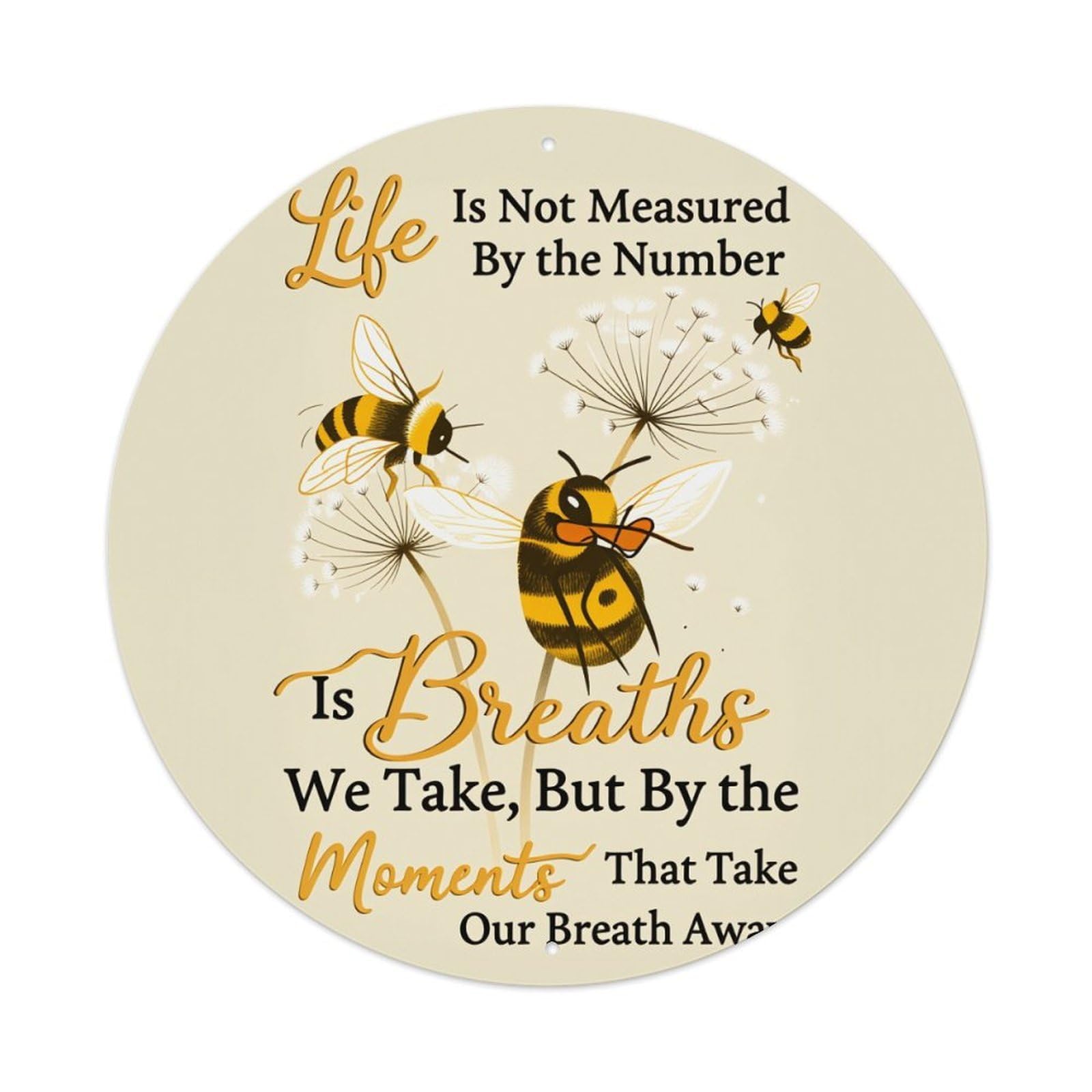 Bees Dandelions Life Moments Breath Metal Tin Sign Plaque