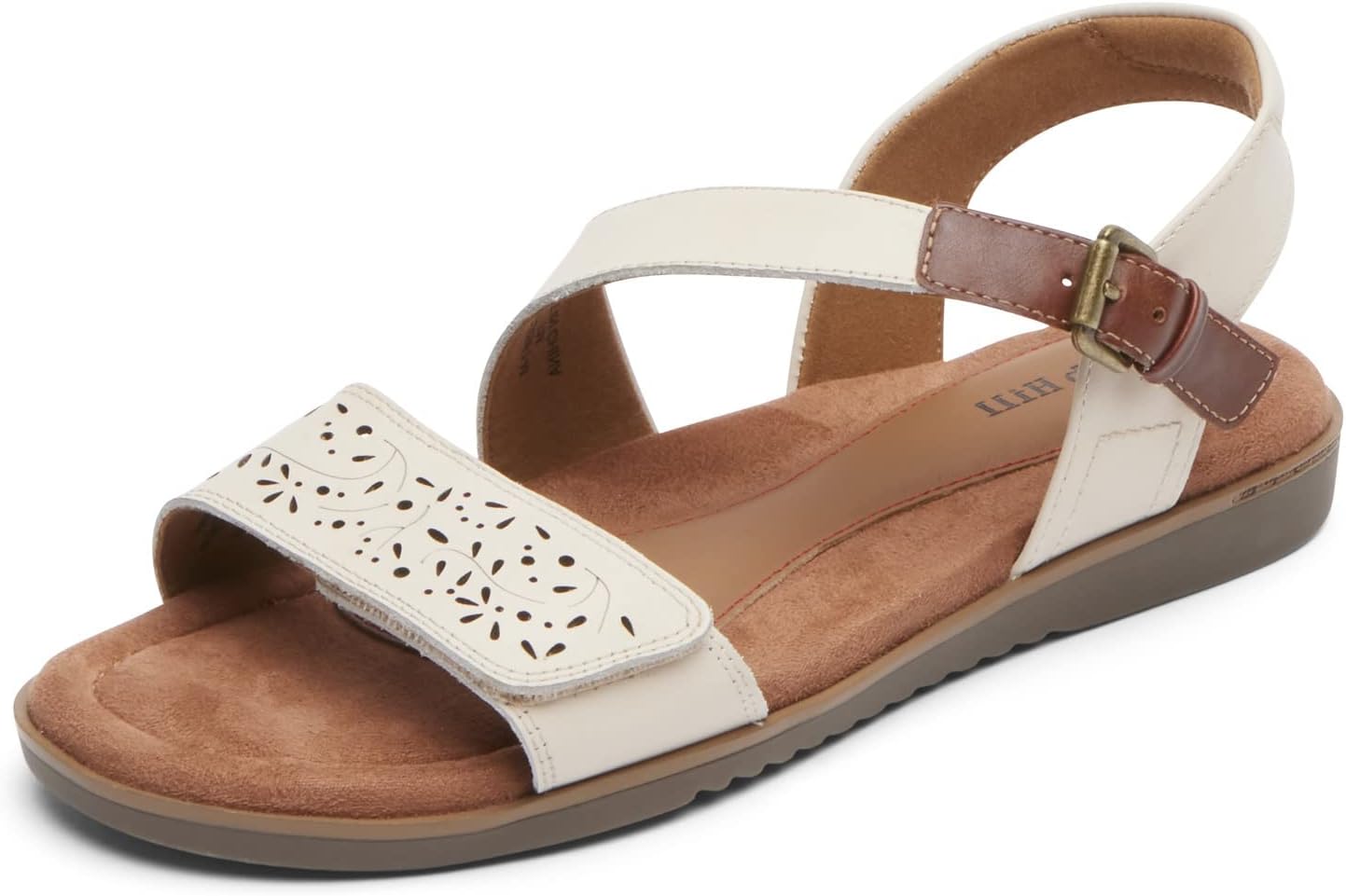 Cobb Hill Women's Zion 2 Piece Sandal, Vanilla Leather, 6.5