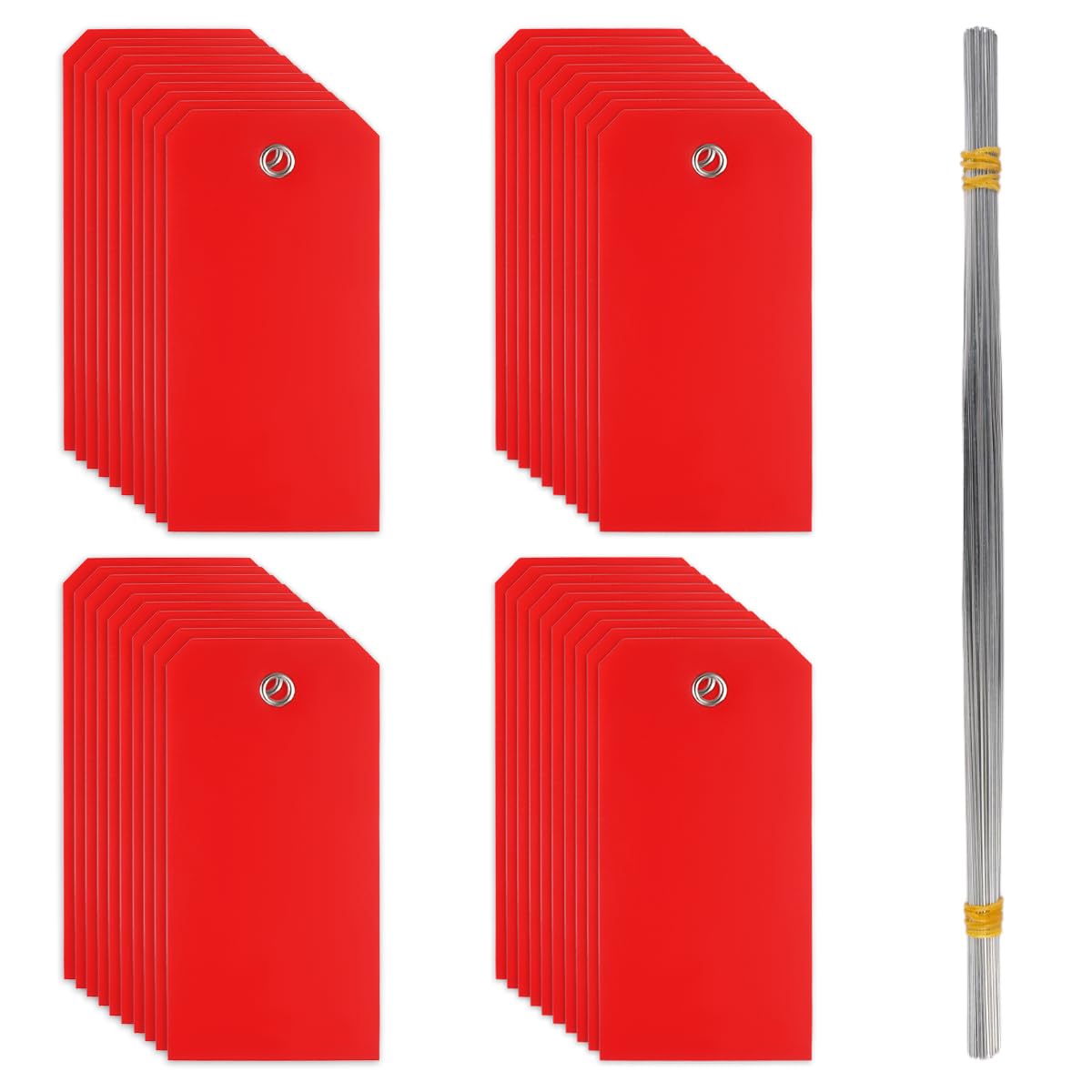 Étiquettes en Plastique Imperméables Vierges 12 x 6 cm Réutilisables, 100 Pièces pour Bagage et Expédition