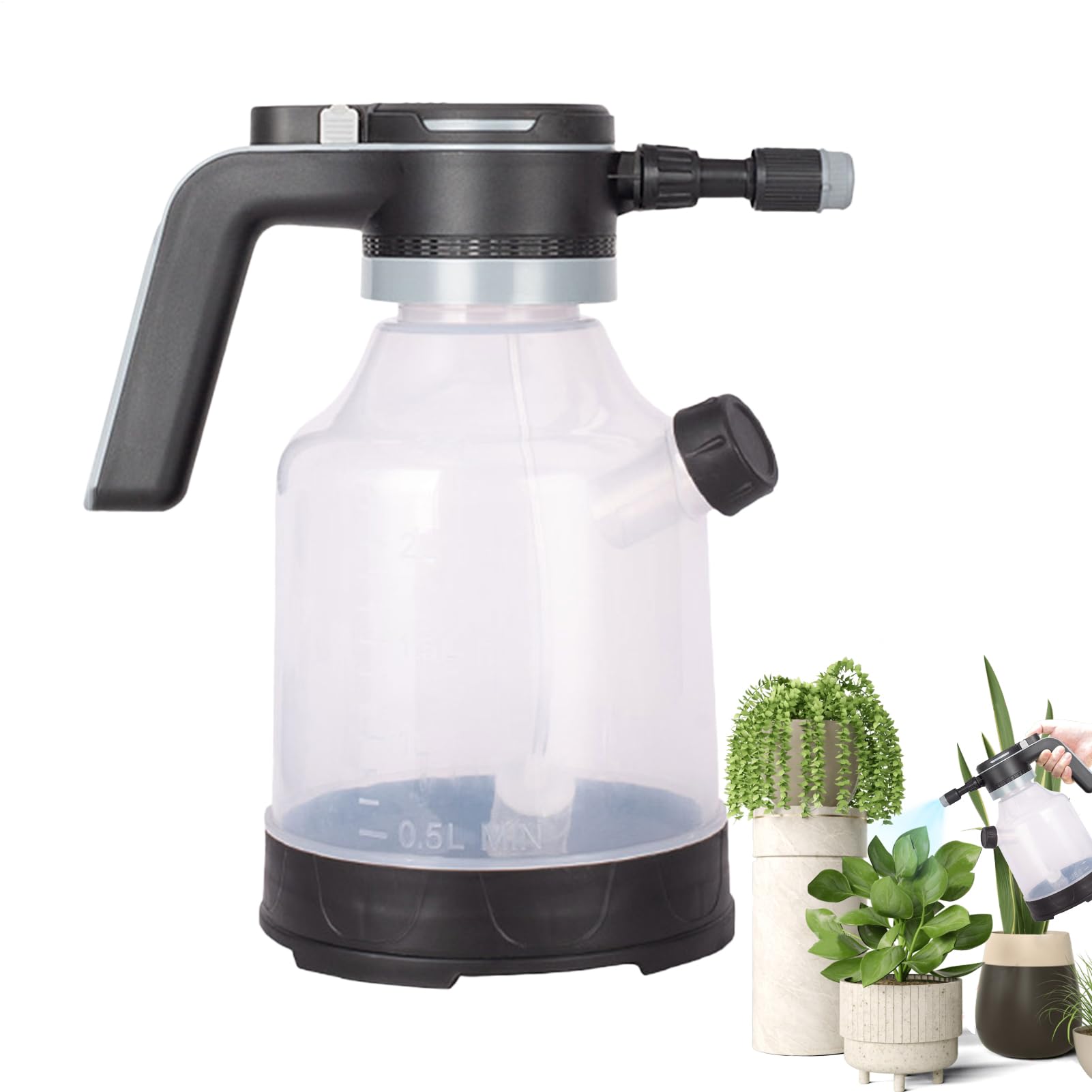 Spruzzatore Elettrico 3L Spray Elettrico Manuale | Annaffiatoio Per Interni Con Ugelli Regolabili Per Casa, Prato, Esterno, Patio, , Innaffiatura Piante E Giardino