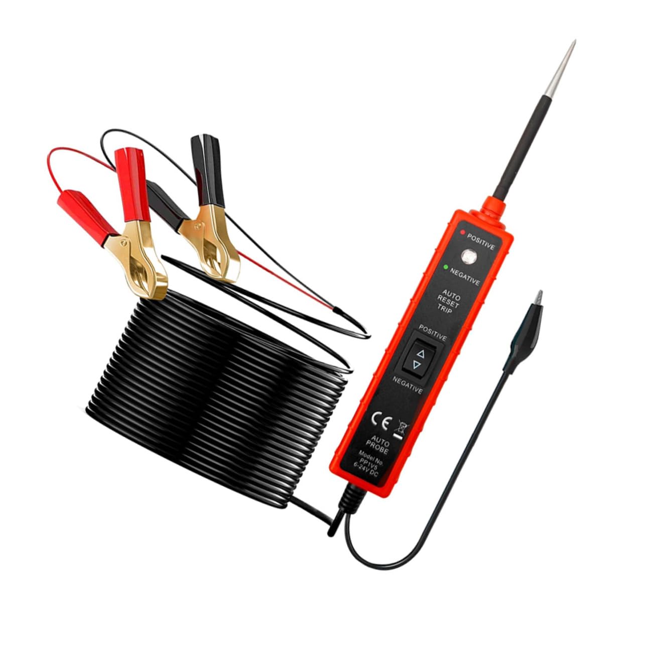 Probador Automotriz con Pinzas y Negativas Tester Eléctrico Continuidad Polaridad y Diagnóstico Sistemas Vehículo Cable Pies para y Pruebas Rápidas