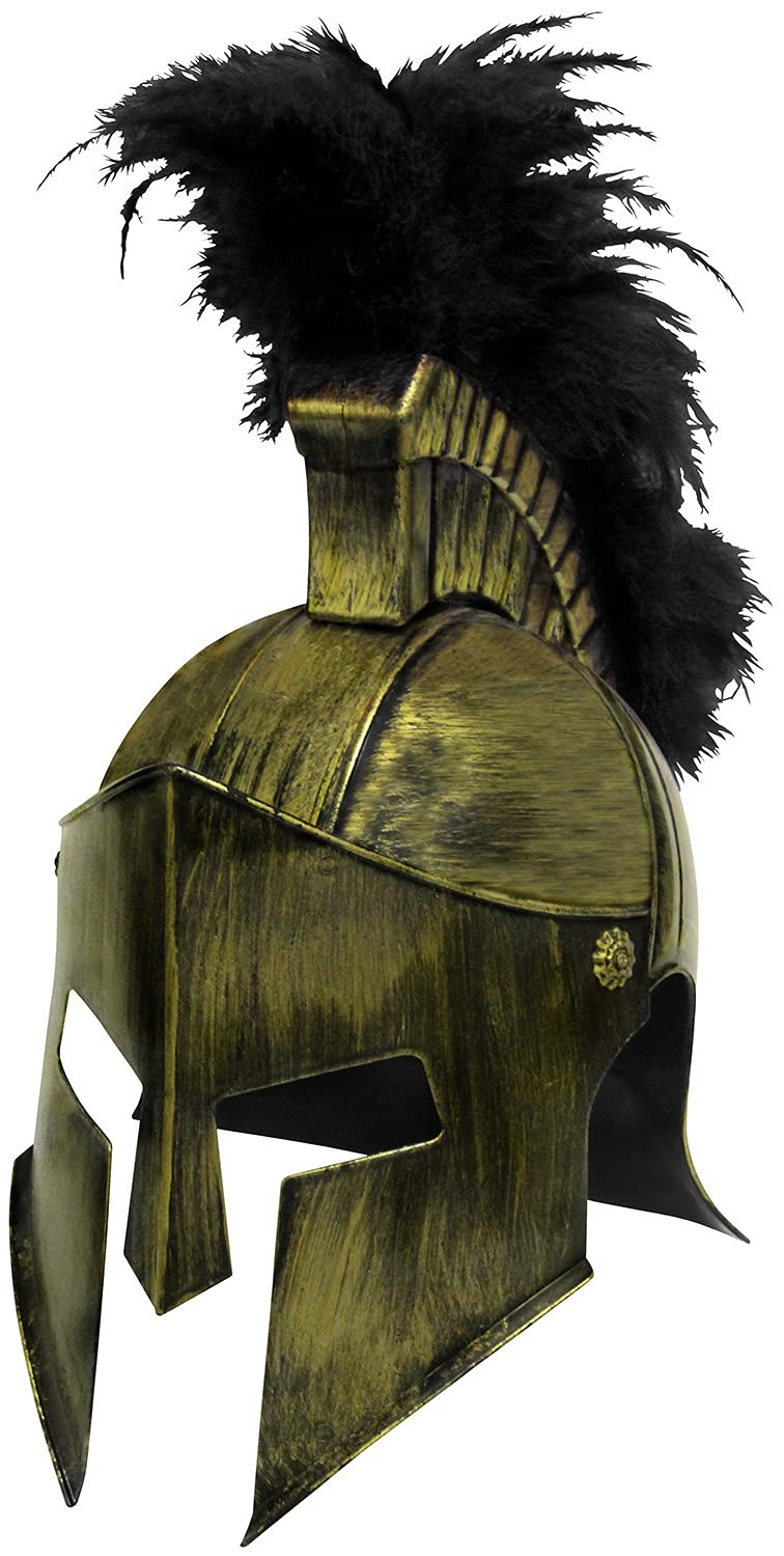 Nicky Bigs Novelties Medieval Knight Gladiator Spartan Gold Roman Warrior Greek Costume Helmet